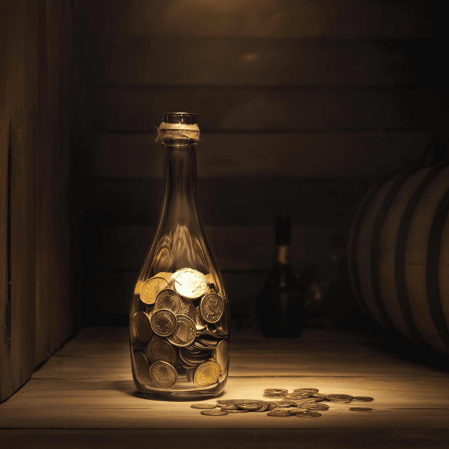 a treasure into a bottle